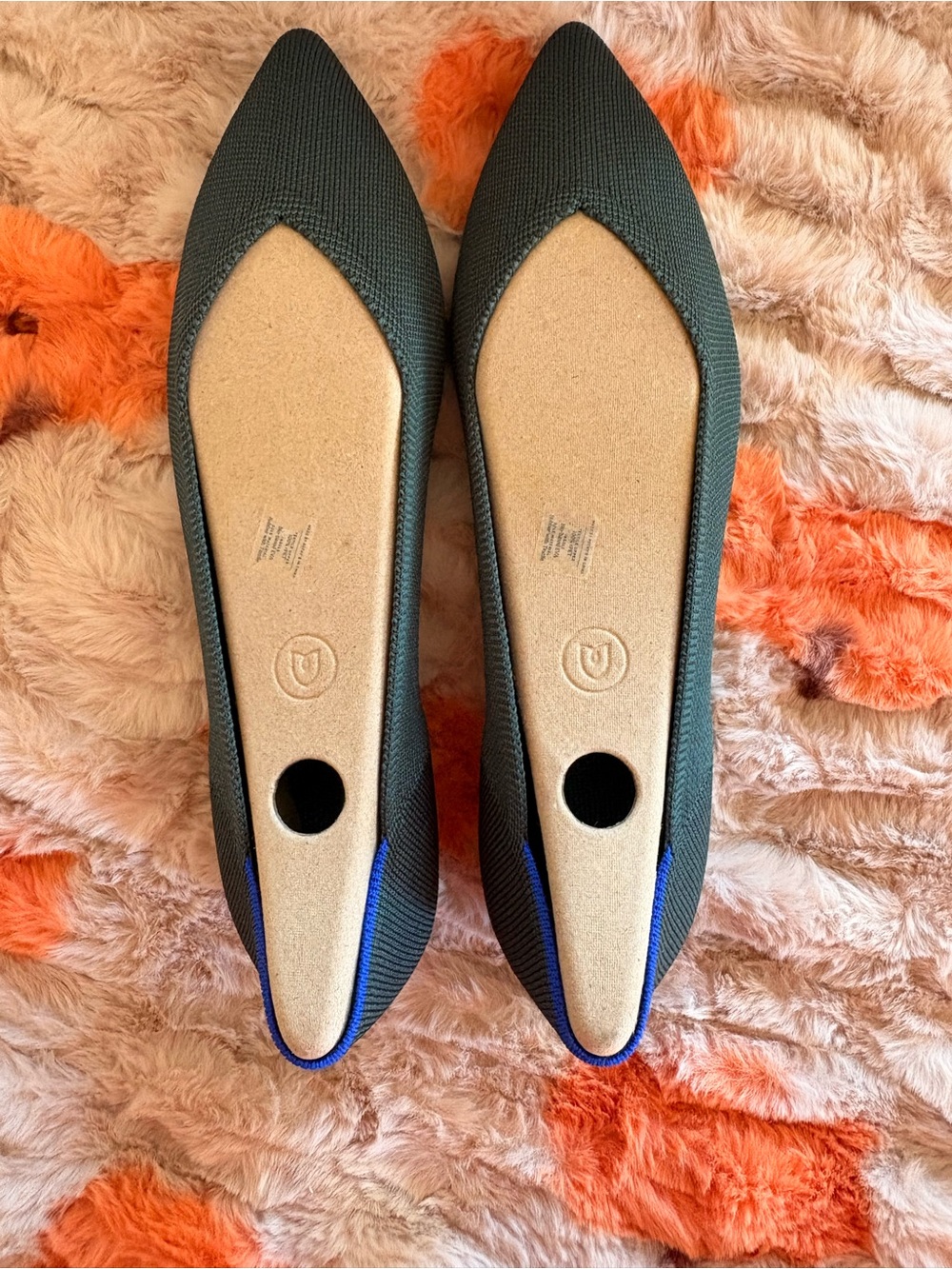 Green Rothy’s Pointed Toe Women's Flats